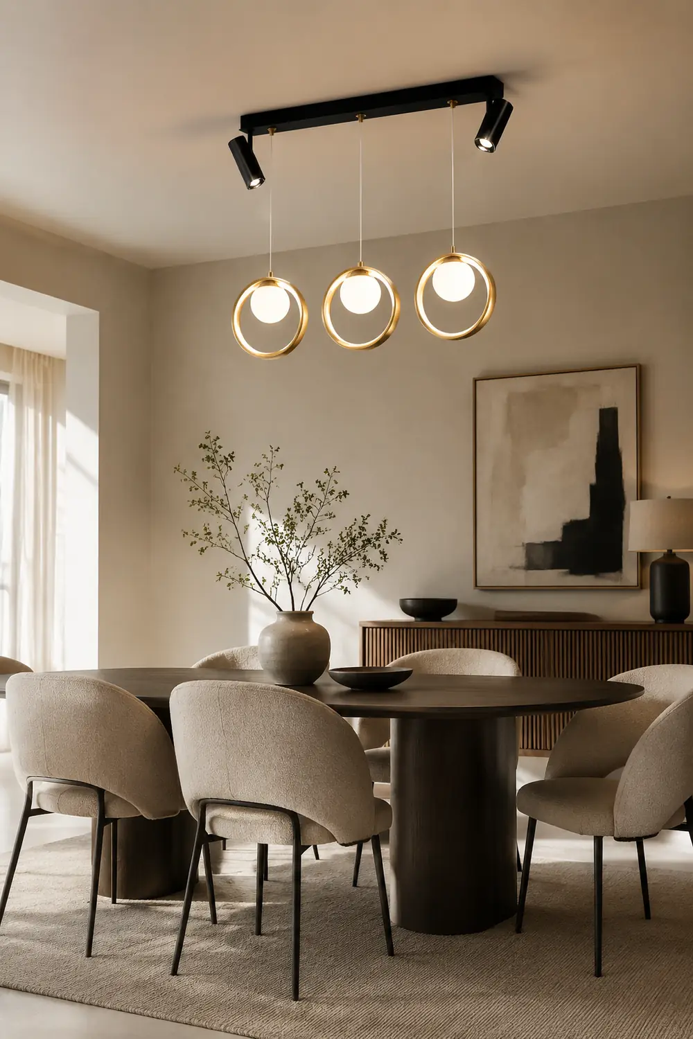 Moderne Nordische Ring Kronleuchter Pendelleuchte für Esszimmer & Restaurant - Lumpaz