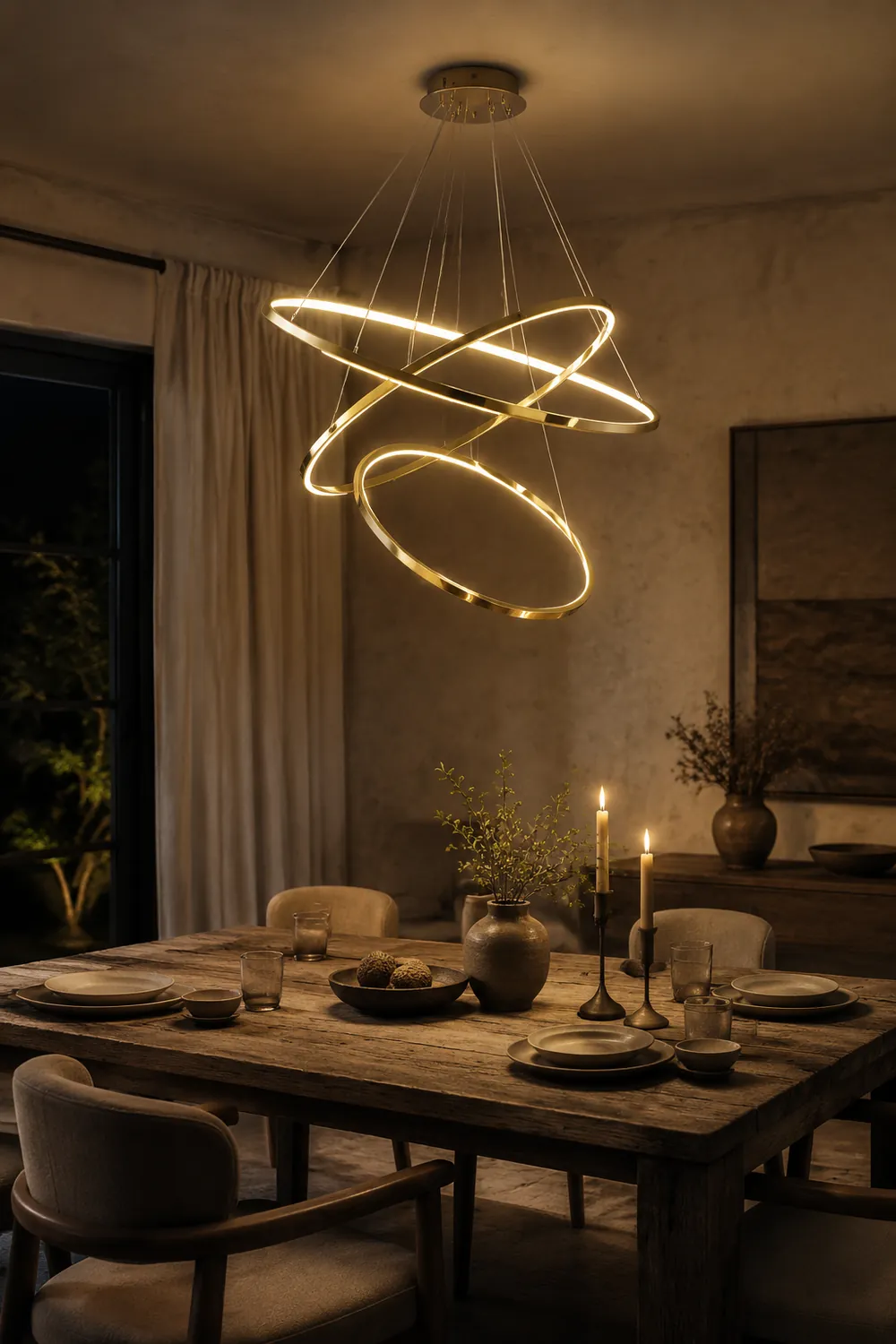 Arisha Pendelleuchte 3 Farbtemperaturen Schaltbar, 3/5 Ringe - Lumpaz