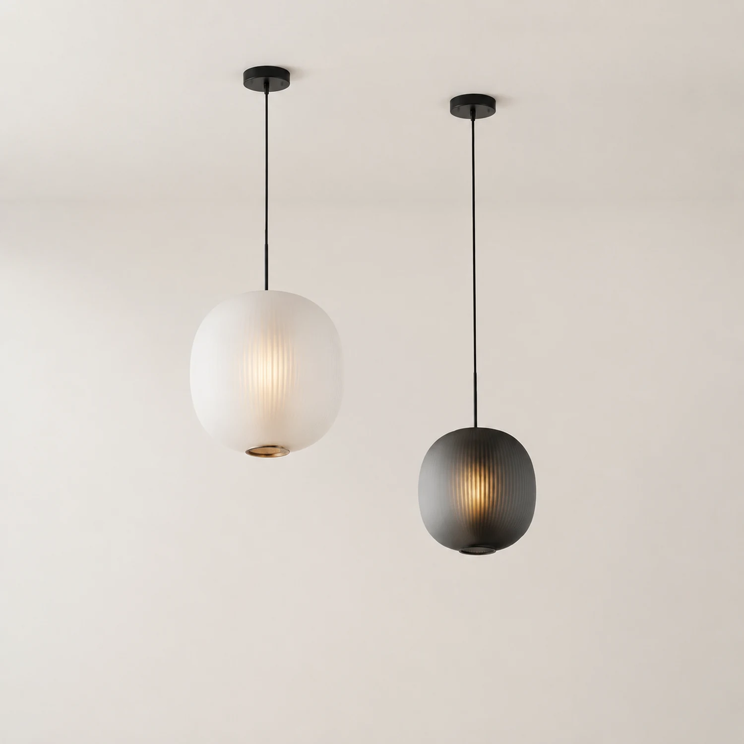 Hailie mattiertes Glas Pendelleuchte, 2 Farbe, ∅24CM - Lumpaz