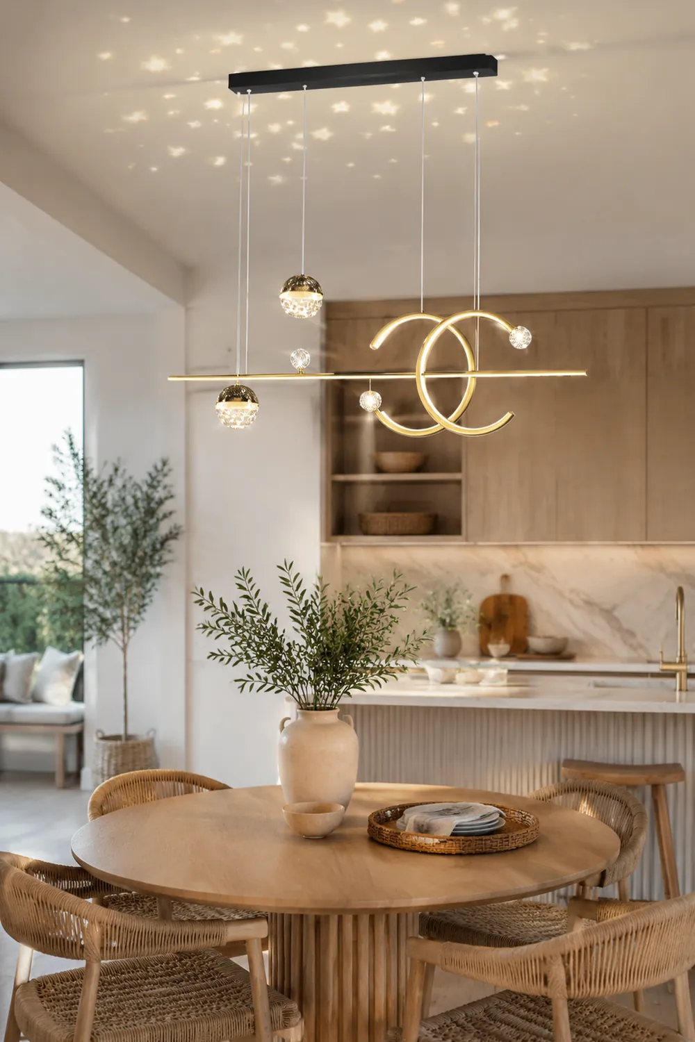 Madina Lineare LED Stern Pendelleuchte für Esszimmer - Lumpaz