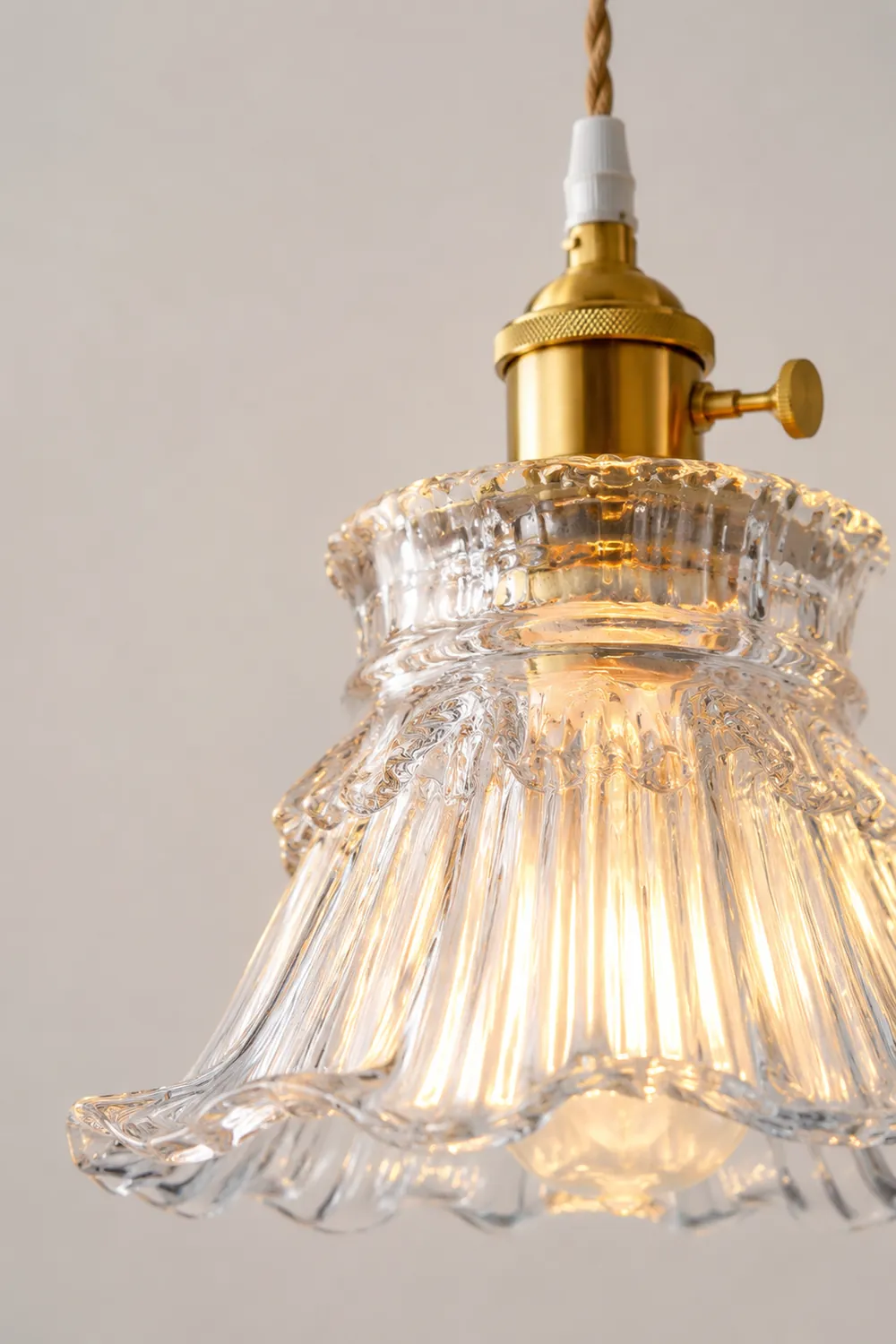 Hailie Künstliche Vintage-Pendelleuchte, 7 Stile, Messing & Glas - Lumpaz