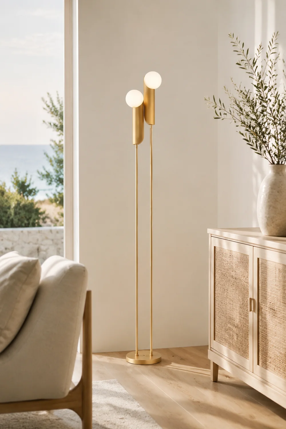 Salgado Stehlampe, Metall, 2-flammig, 165CM Lang - Lumpaz