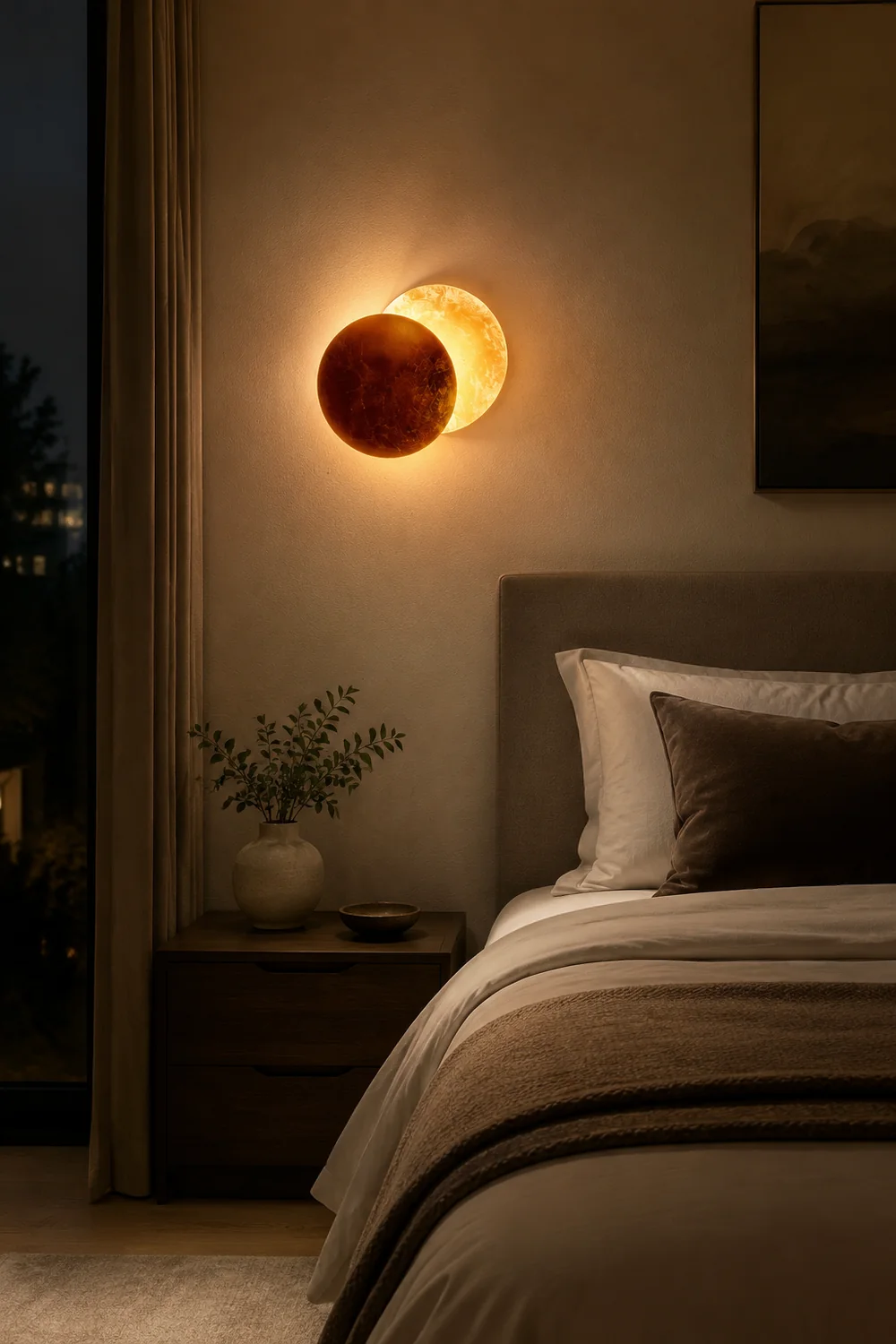 Nordische Mond Eclipse Kreative Wandleuchte für Wohnzimmer & Schlafzimmer - Lumpaz