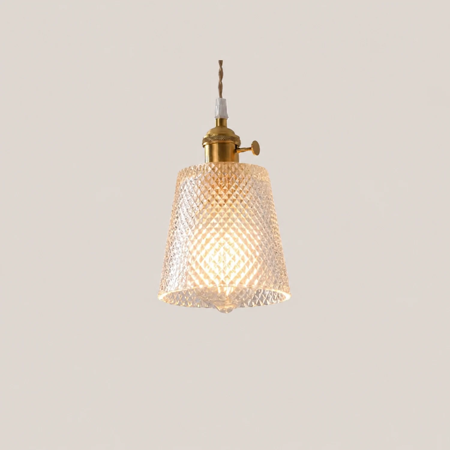 Hailie Künstliche Vintage-Pendelleuchte, 7 Stile, Messing & Glas - Lumpaz