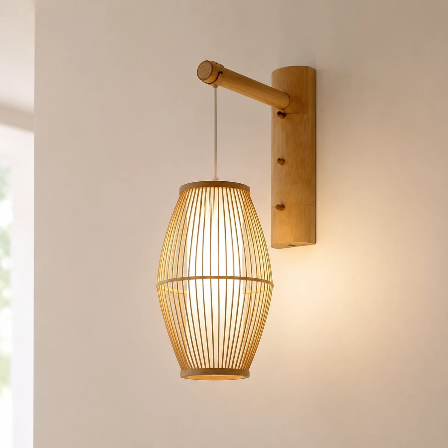 Muto Bamboo Weben Wandleuchte, 4 Stile - Lumpaz