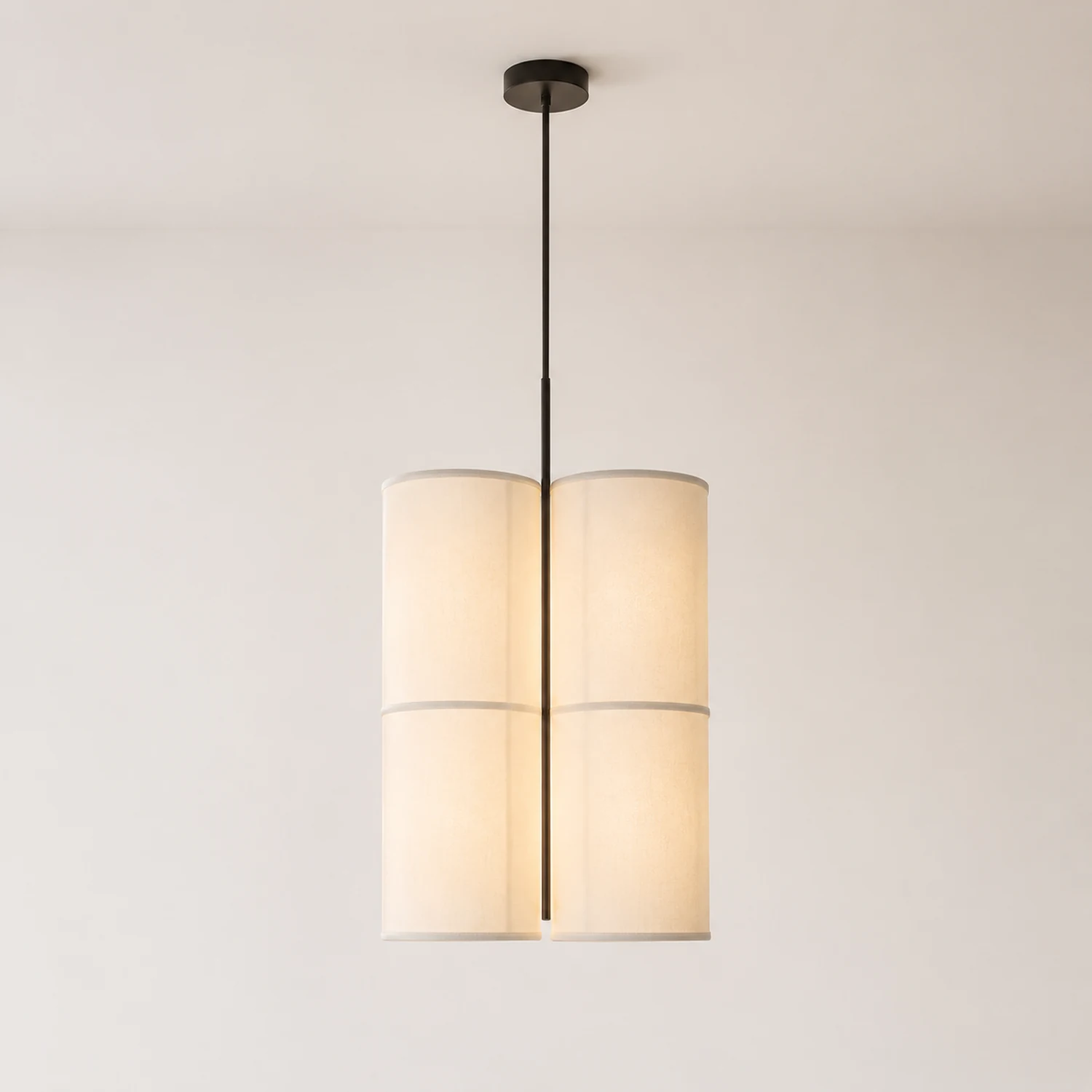 Renée Pendelleuchte 2 Farbe, Stoff, ∅18/37cm - Lumpaz