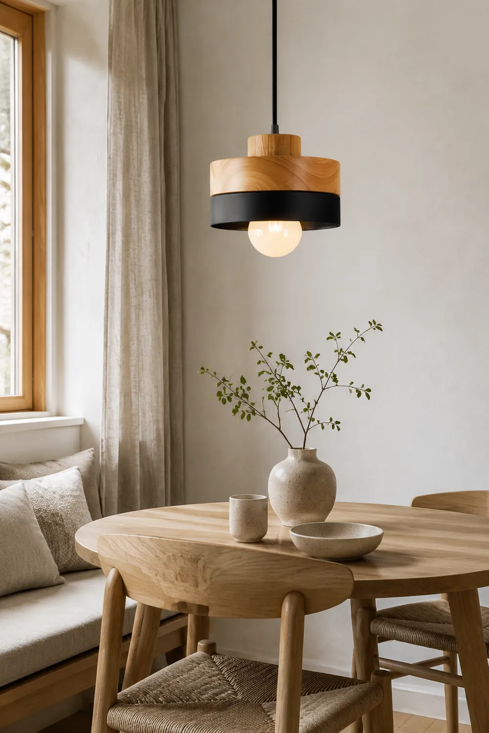 Morandi Pendelleuchte 2 Farbe&Stil, Metall&Holz - Lumpaz