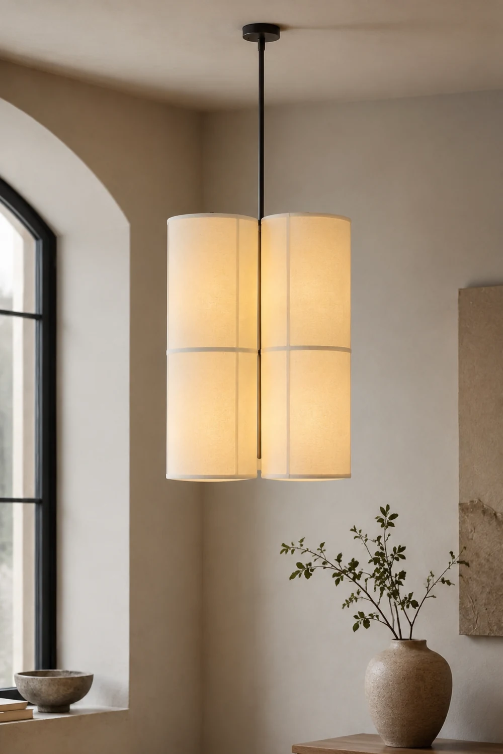 Renée Pendelleuchte 2 Farbe, Stoff, ∅18/37cm - Lumpaz