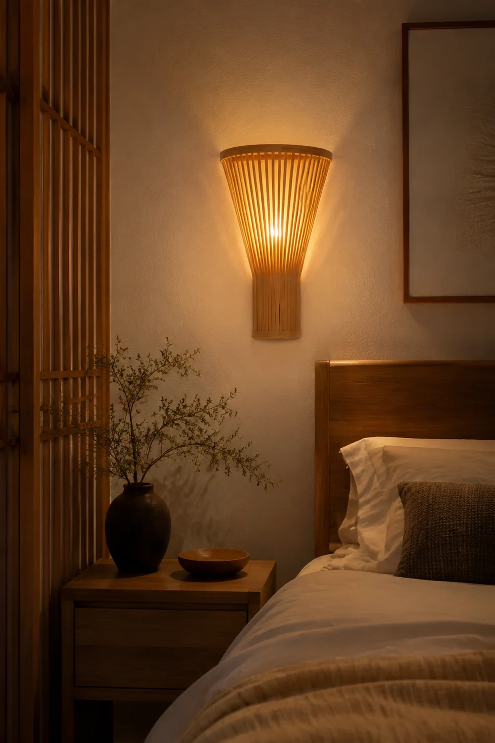 Muto Bamboo Weben Wandleuchte, 2 Stile - Lumpaz