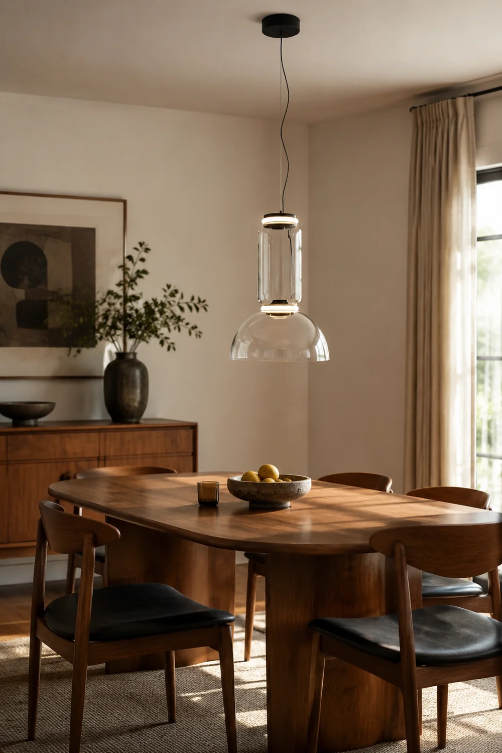 Hailie Glas Pendelleuchte, ∅40CM, L 53CM - Lumpaz