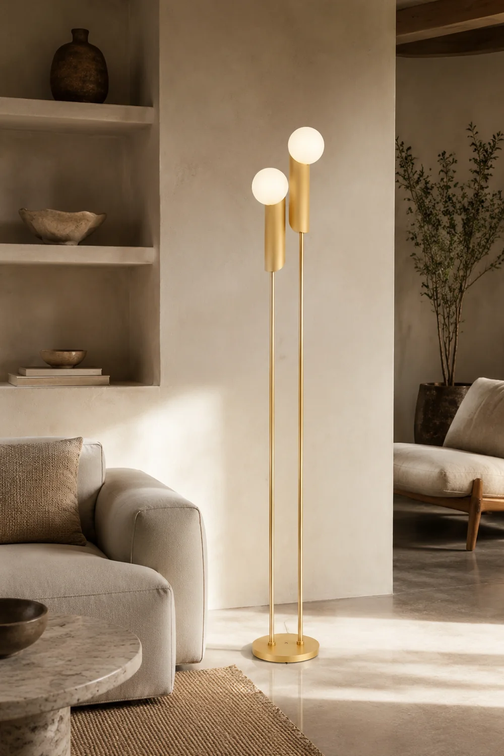 Salgado Stehlampe, Metall, 2-flammig, 165CM Lang - Lumpaz