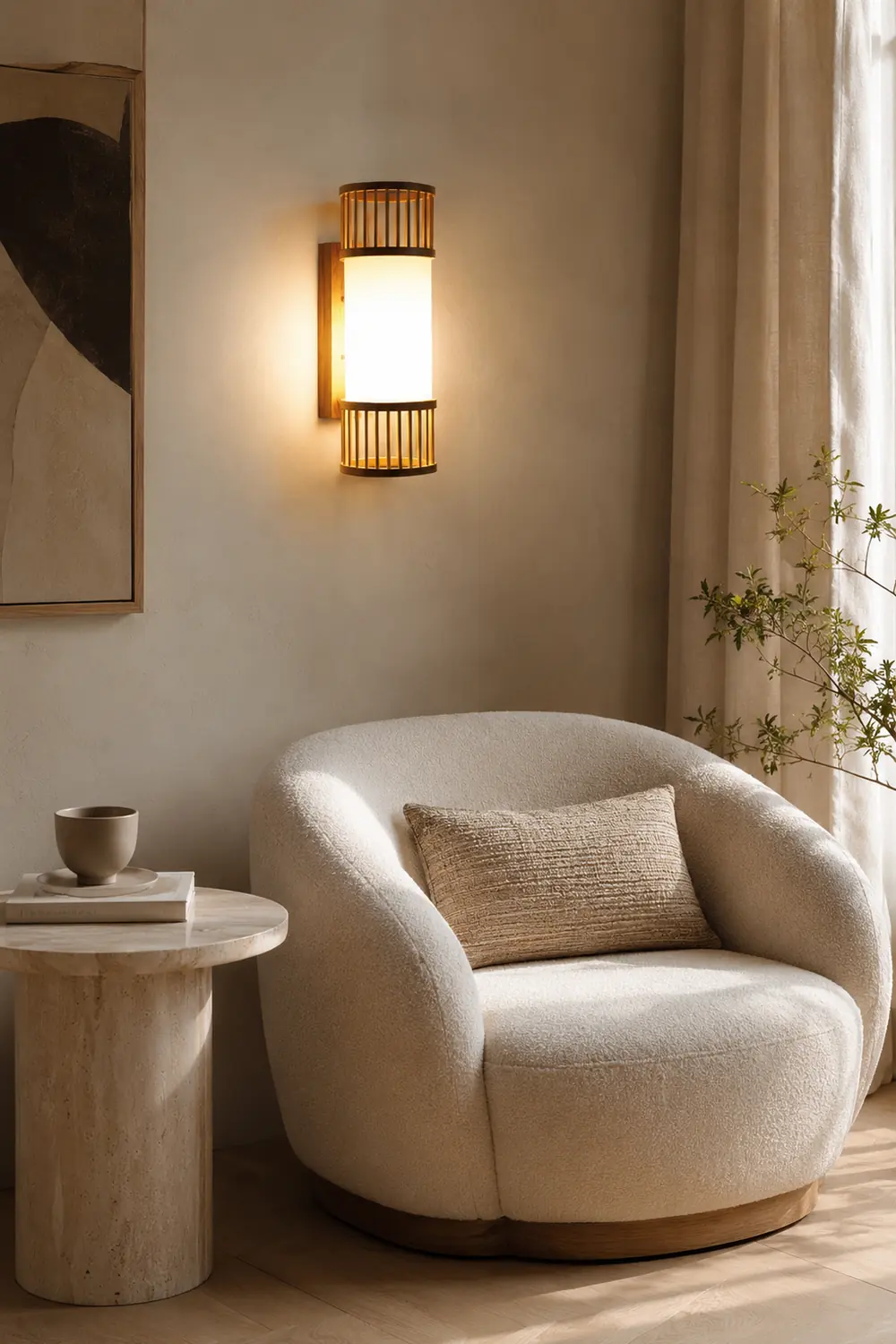 Muto Bamboo Weben Wandleuchte, 4 Stile - Lumpaz