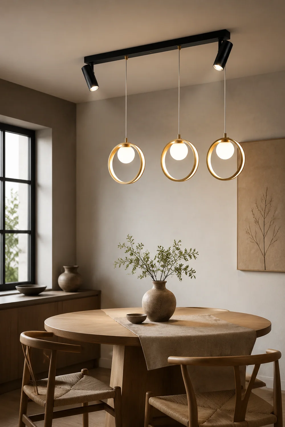 Moderne Nordische Ring Kronleuchter Pendelleuchte für Esszimmer & Restaurant - Lumpaz