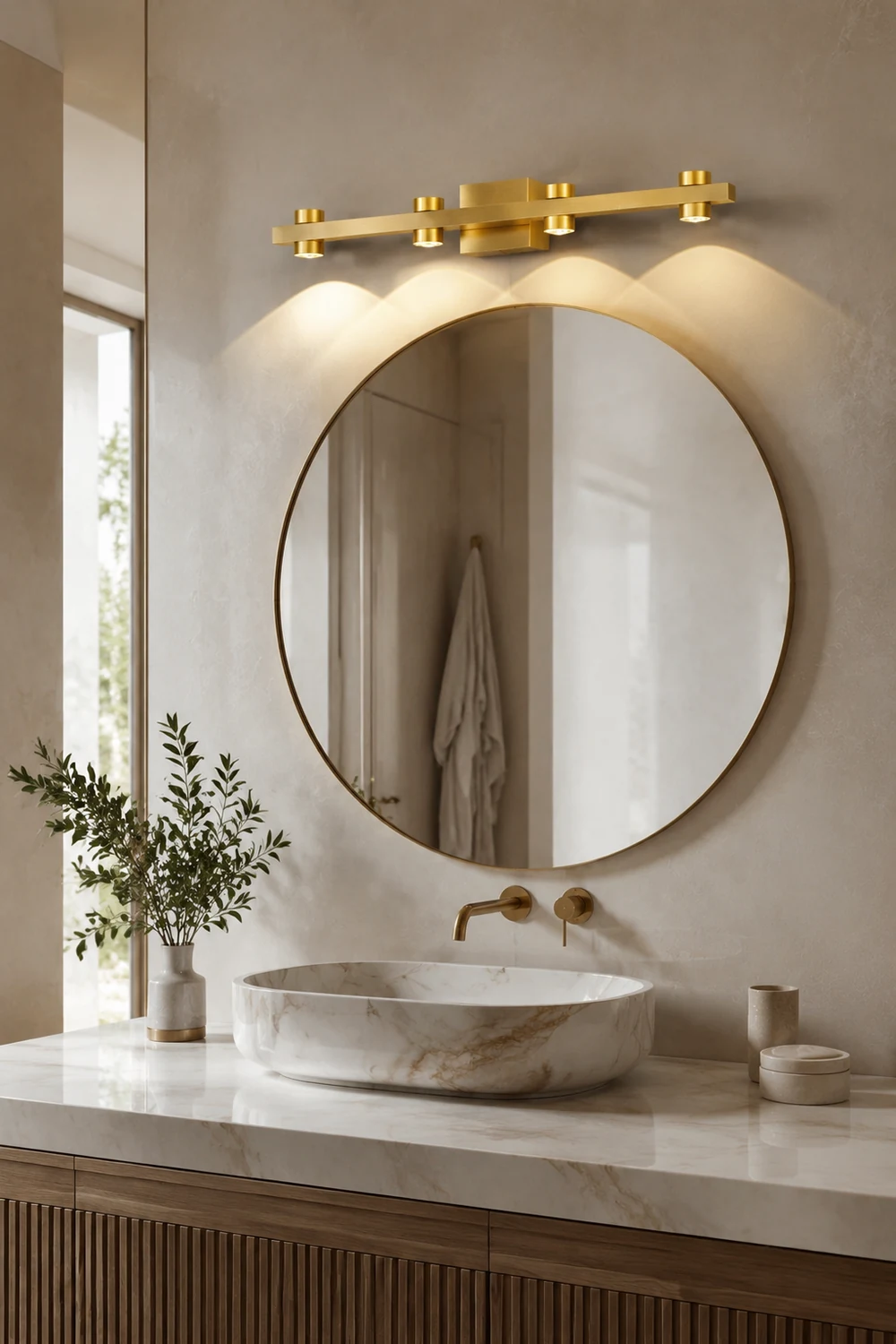 Freja Wandlampe Spiegelfront 2 Farbe & Stil, 2/3/4/6/8 Kopf - Lumpaz