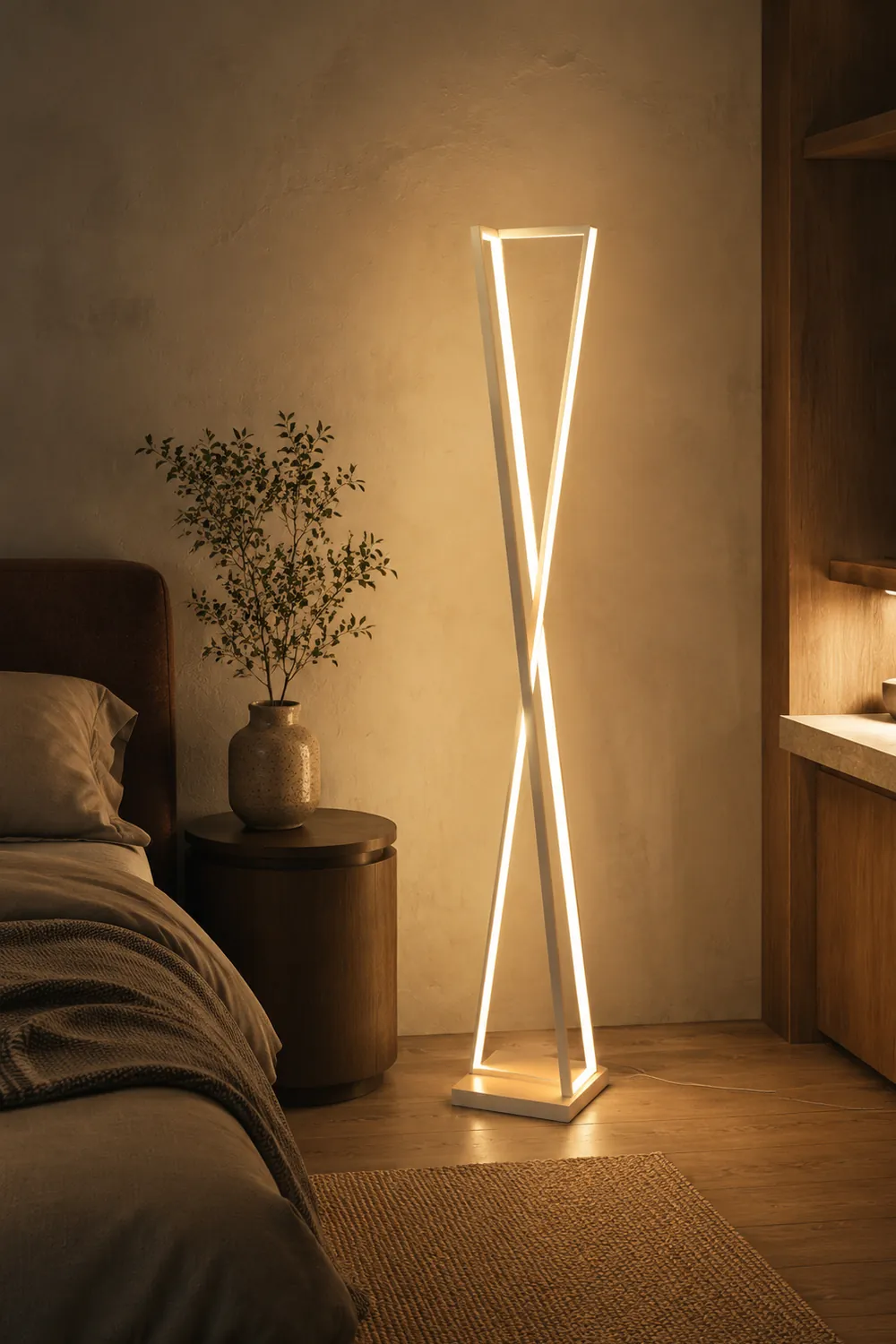 Edge Lineare Dreieckige Stehlampe, Metall, 2 Farben, 125CM Lang - Lumpaz
