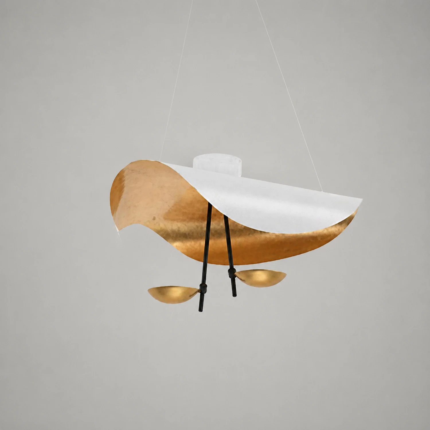 Eveline Pendelleuchte 2 Farben, Goldfolie, ∅40/60/80CM - Lumpaz