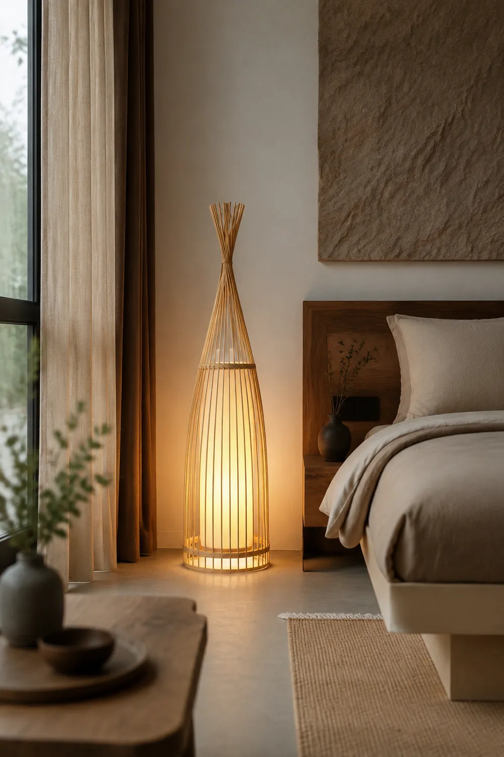 Ozawa Holz Stehleuchte, Höhe 90/120cm - Lumpaz