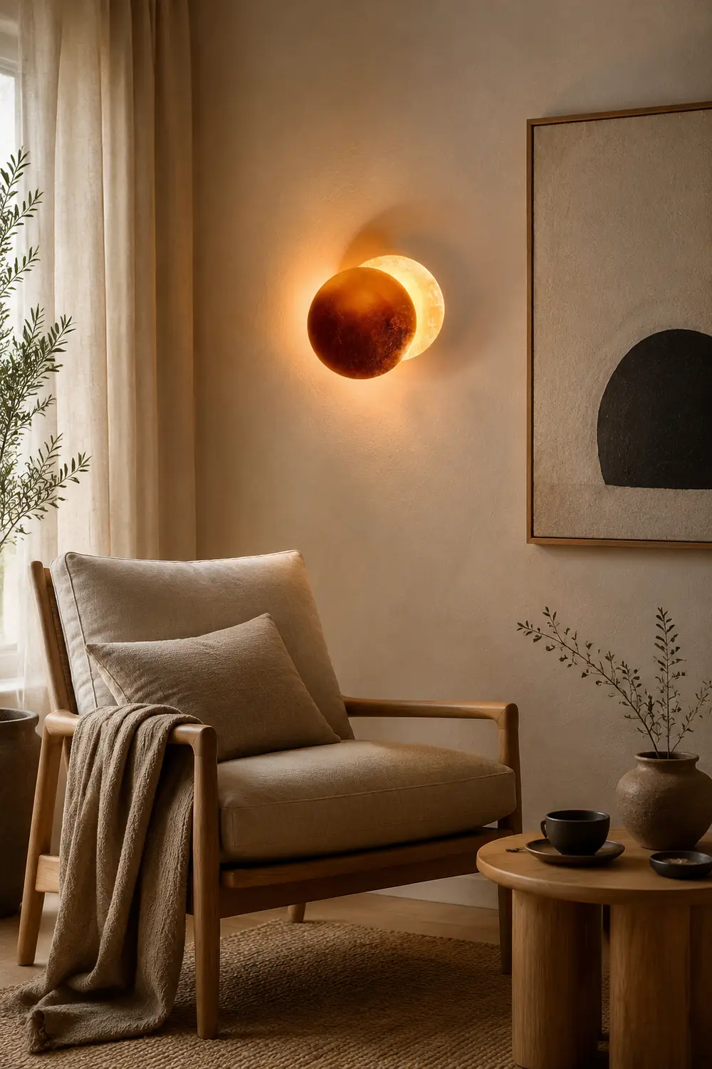 Nordische Mond Eclipse Kreative Wandleuchte für Wohnzimmer & Schlafzimmer - Lumpaz