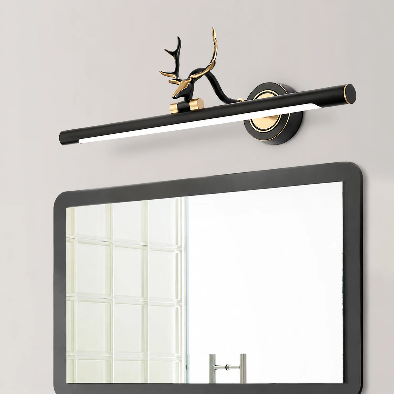 Leigh Hirsch Spiegelfront Waschtisch-Wandleuchte, L 44/57/76CM - Lumpaz