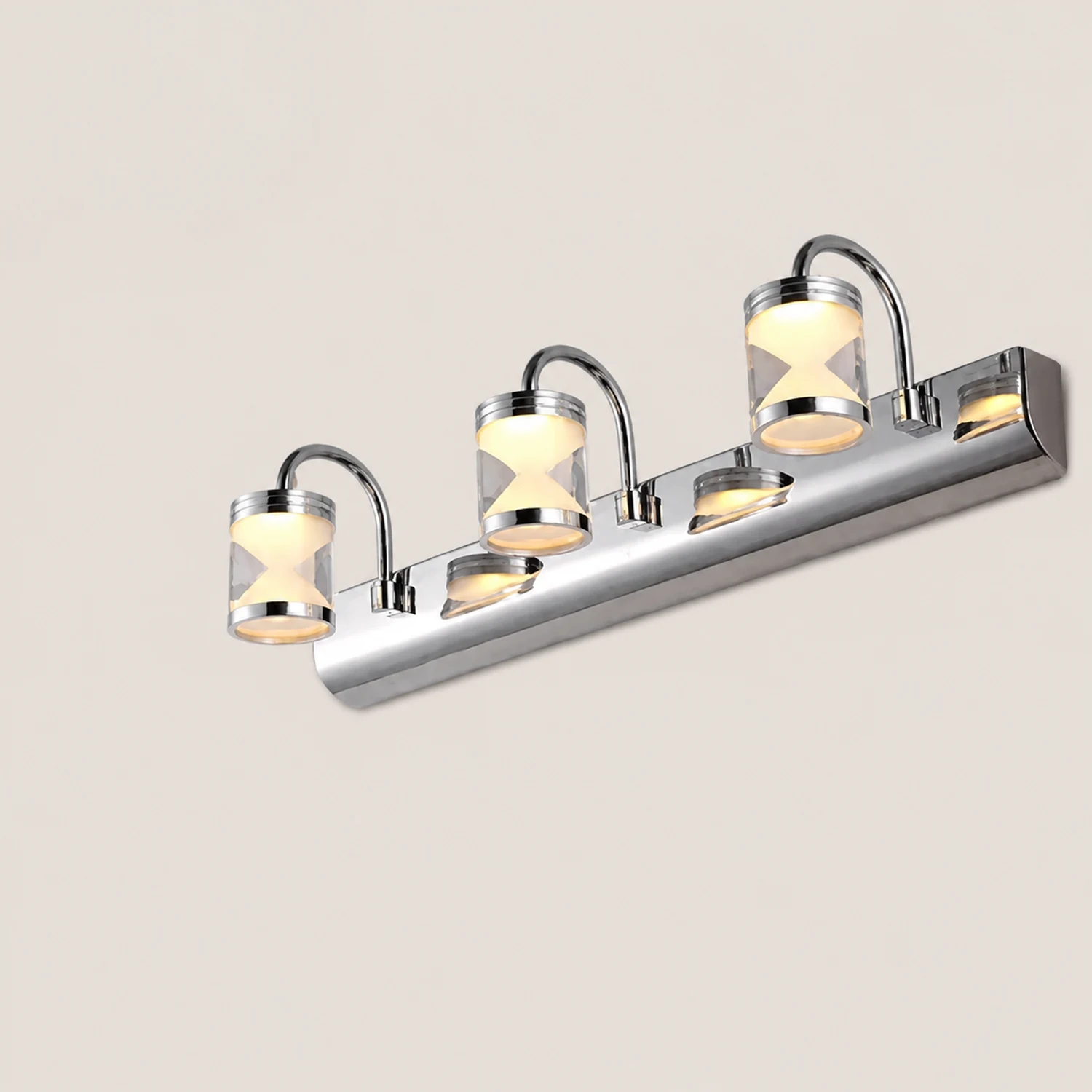 Leigh Spiegelfront Waschtisch-Wandleuchte, L 32/46/62CM - Lumpaz