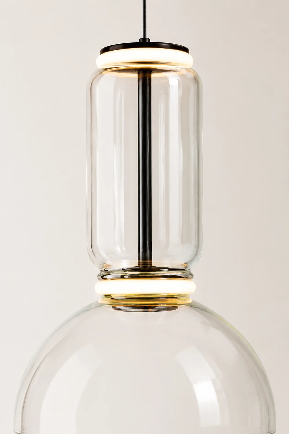 Hailie Glas Pendelleuchte, ∅40CM, L 53CM - Lumpaz