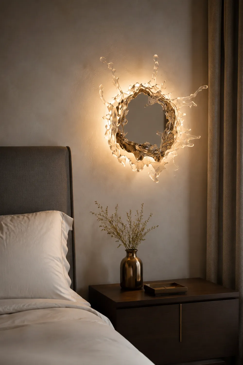 Kristy Wandlampe Wasserrippel Spiegel Licht Farbtemperatur umschaltbar, 2 Farbe, 45/66/88CM - Lumpaz