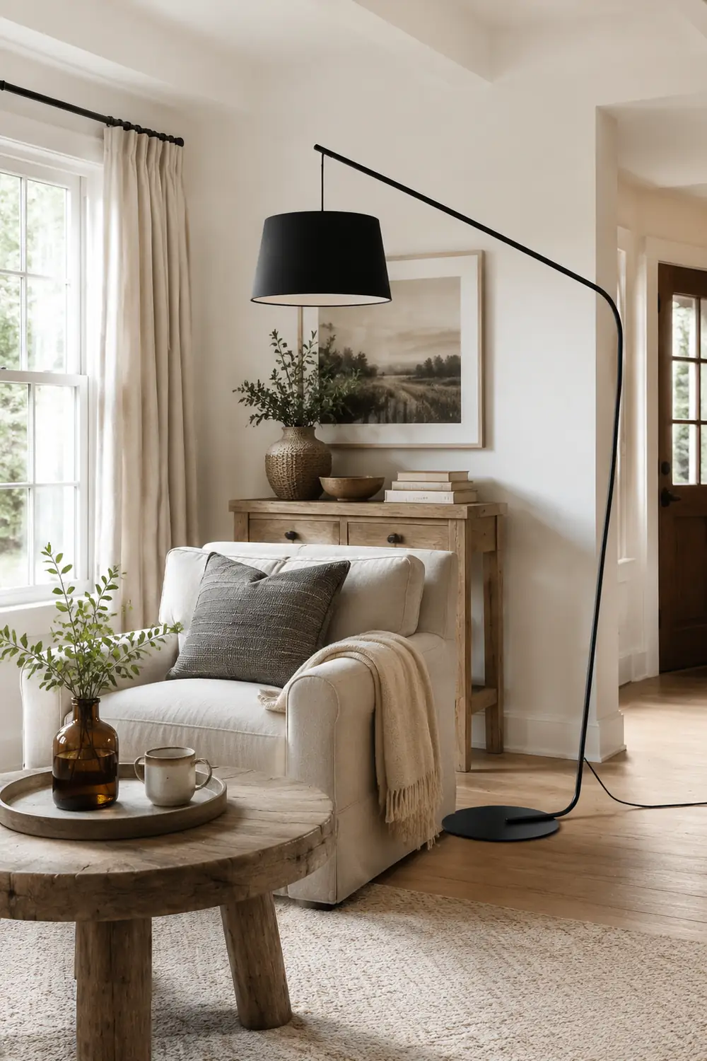 Salgado Schwarze Stehlampe 3 Farbtemperaturen schaltbar, Kunstfaser & Metall - Lumpaz