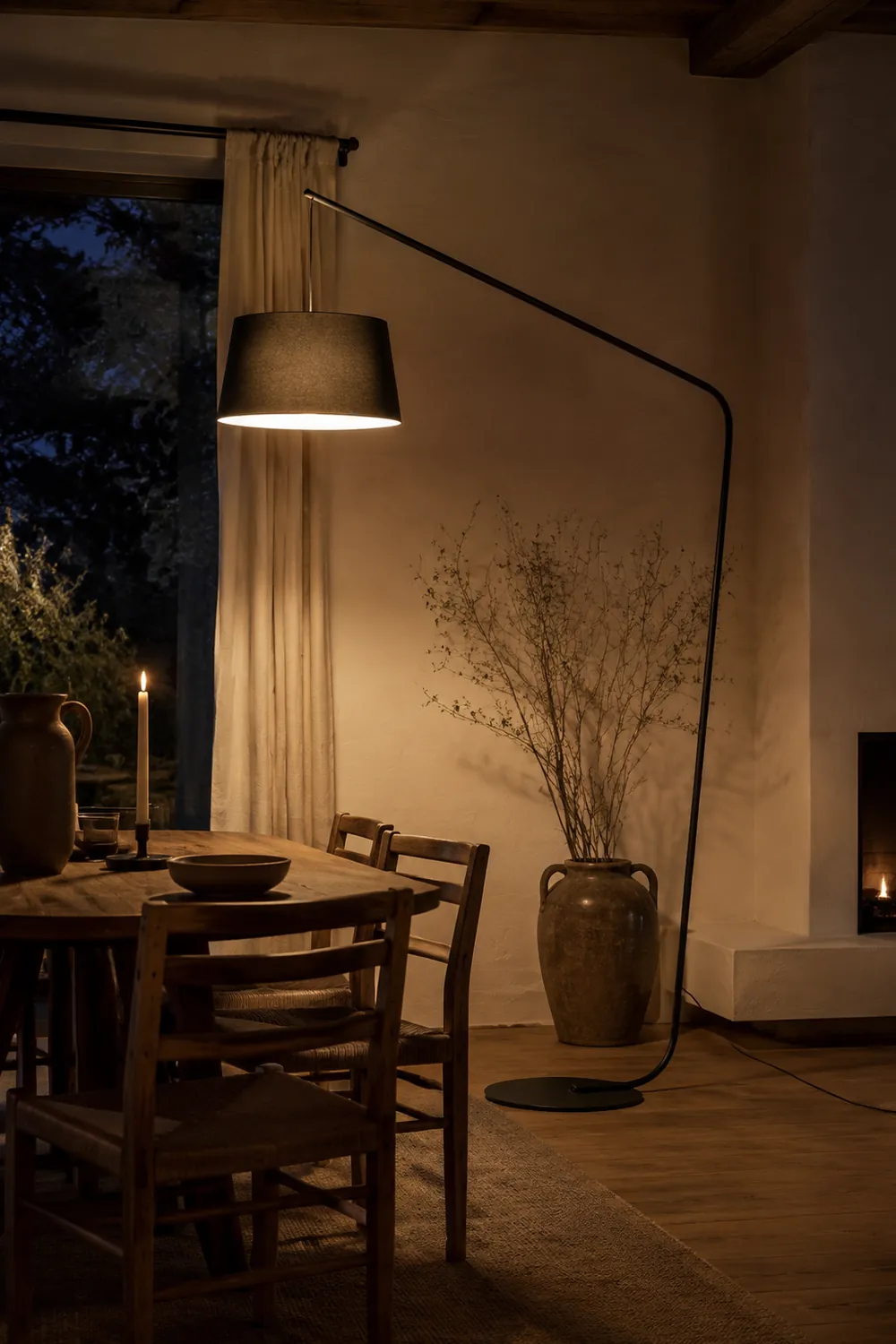 Salgado Schwarze Stehlampe 3 Farbtemperaturen schaltbar, Kunstfaser & Metall - Lumpaz