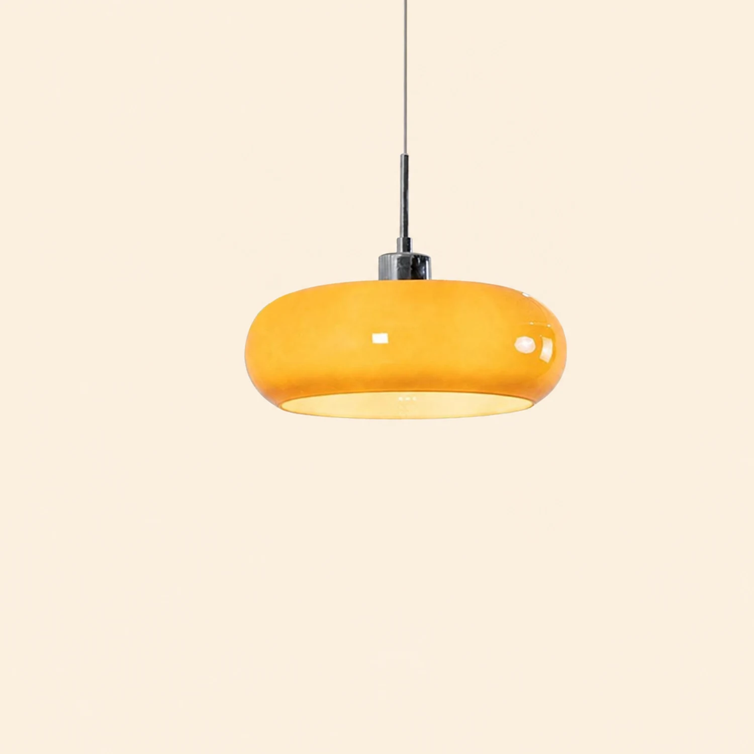 Hailie Brot Form Glas Pendelleuchte, 2 Farbe, ∅28CM - Lumpaz
