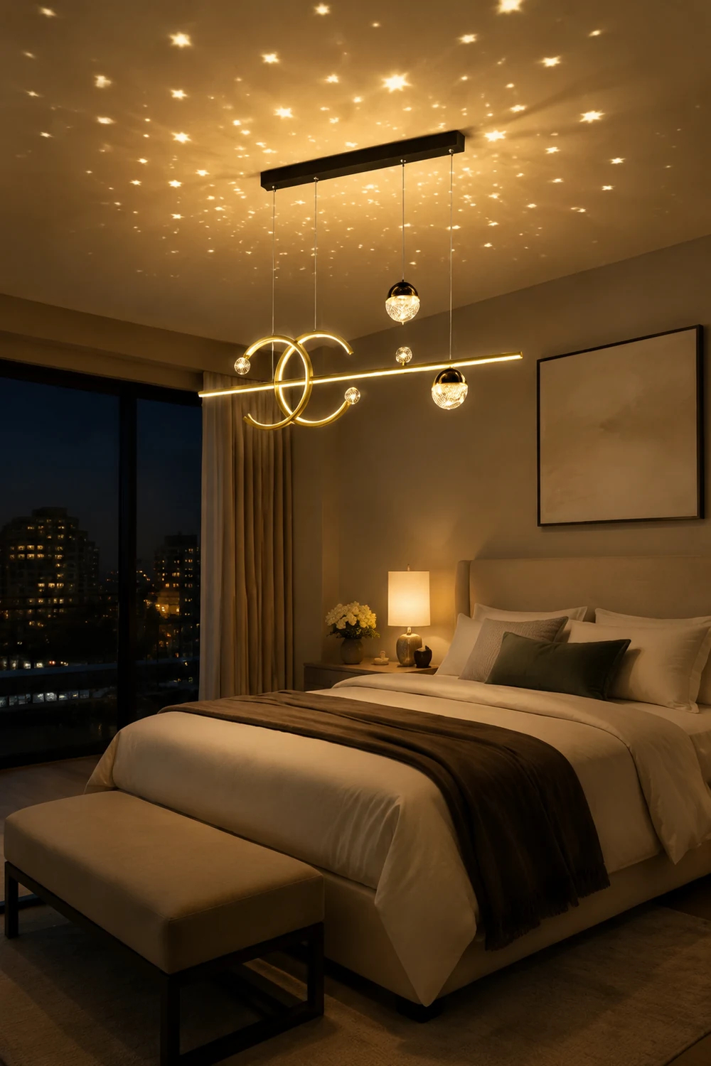 Madina Lineare LED Stern Pendelleuchte für Esszimmer - Lumpaz