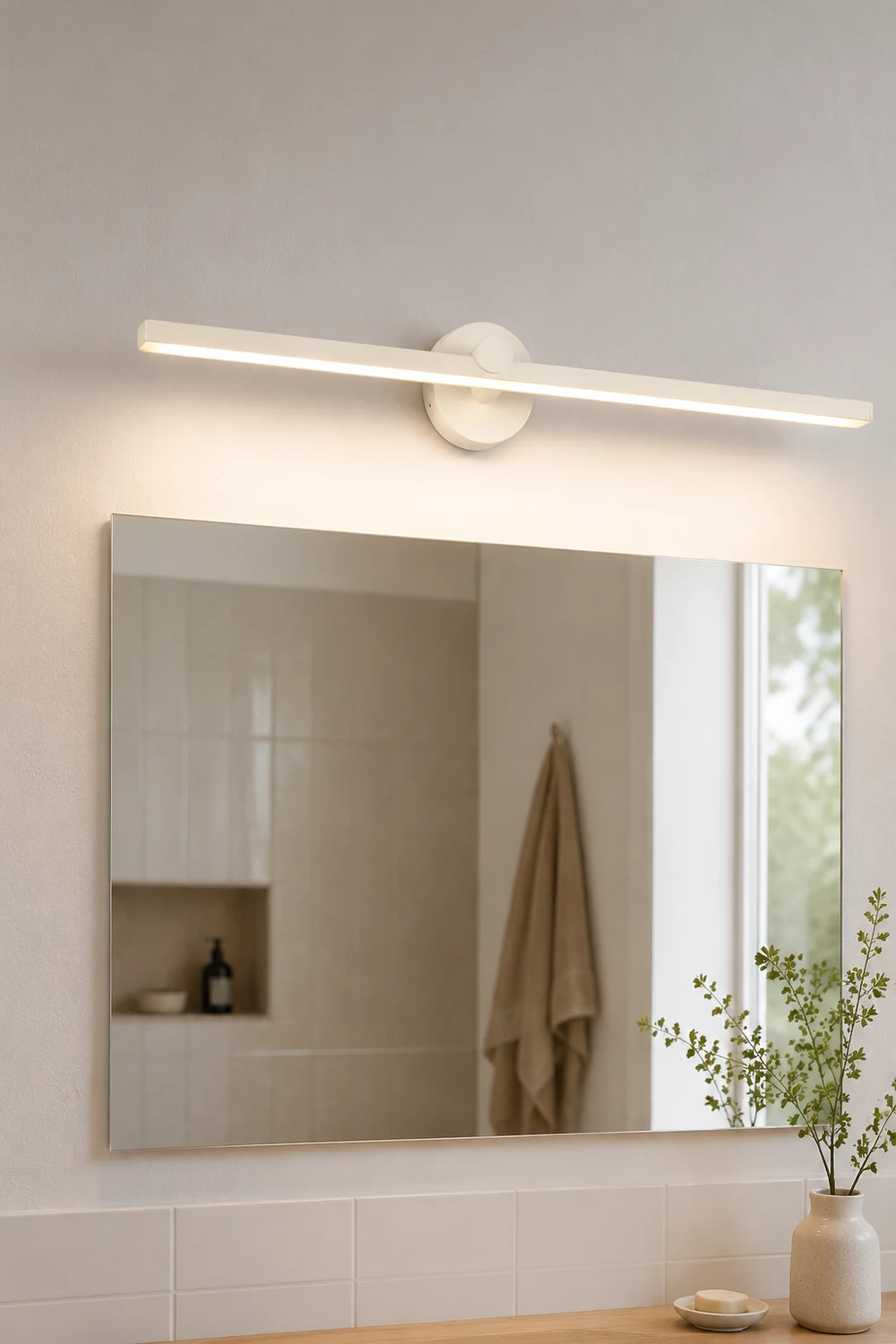 Leigh Spiegelfront Waschtisch-Wandleuchte, Aluminium, 40/50/60/70CM - Lumpaz