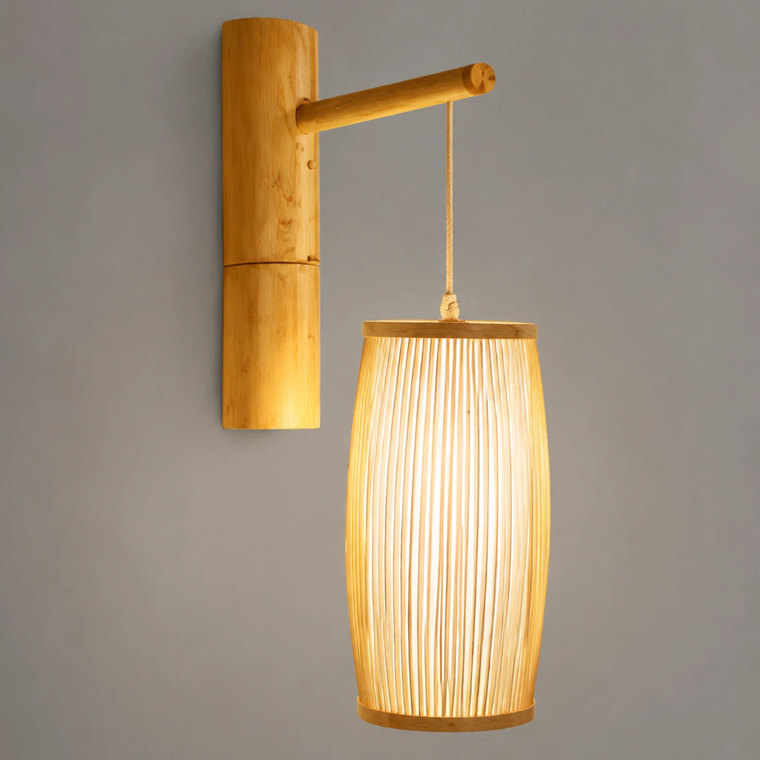 Muto Bamboo Weben Wandleuchte, 4 Stile - Lumpaz