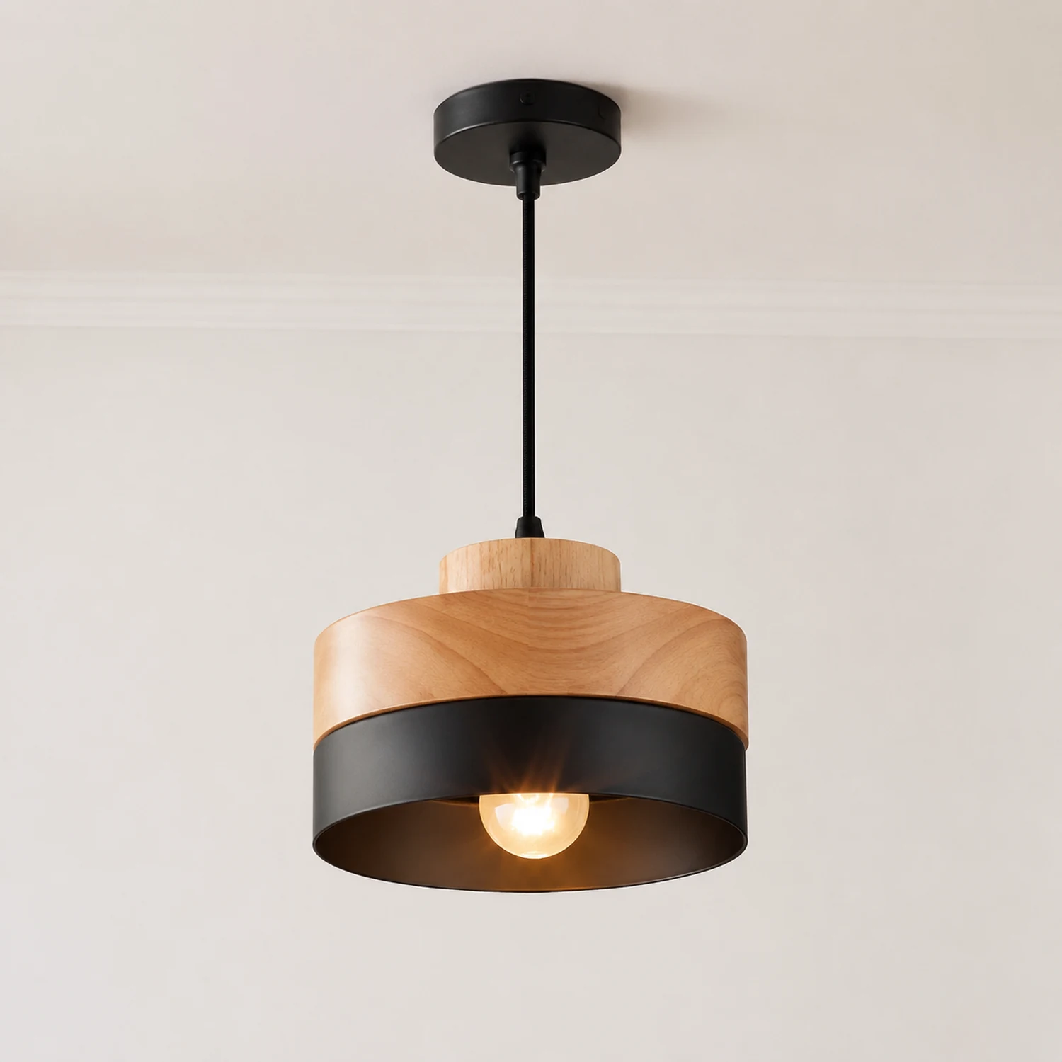 Morandi Pendelleuchte 2 Farbe&Stil, Metall&Holz - Lumpaz
