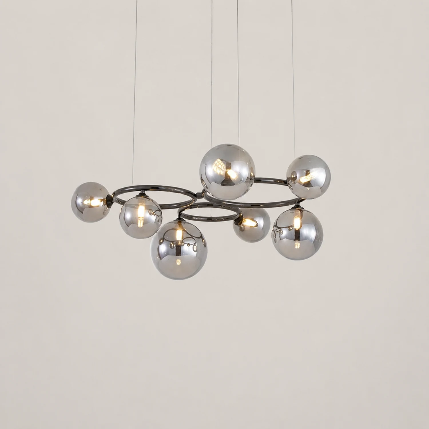 Valentina Pendelleuchte 4 Farbe, Metall & Glas, 5/7/9 Kopf - Lumpaz