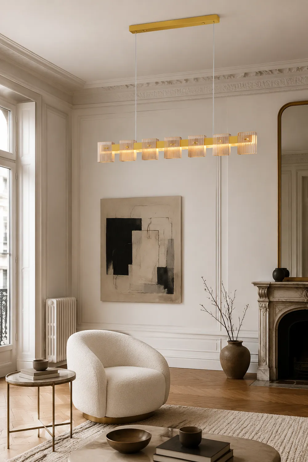 Evette Pendelleuchten Remote 7 Dimmbare Led enthalten, Reines Kupfer - Lumpaz