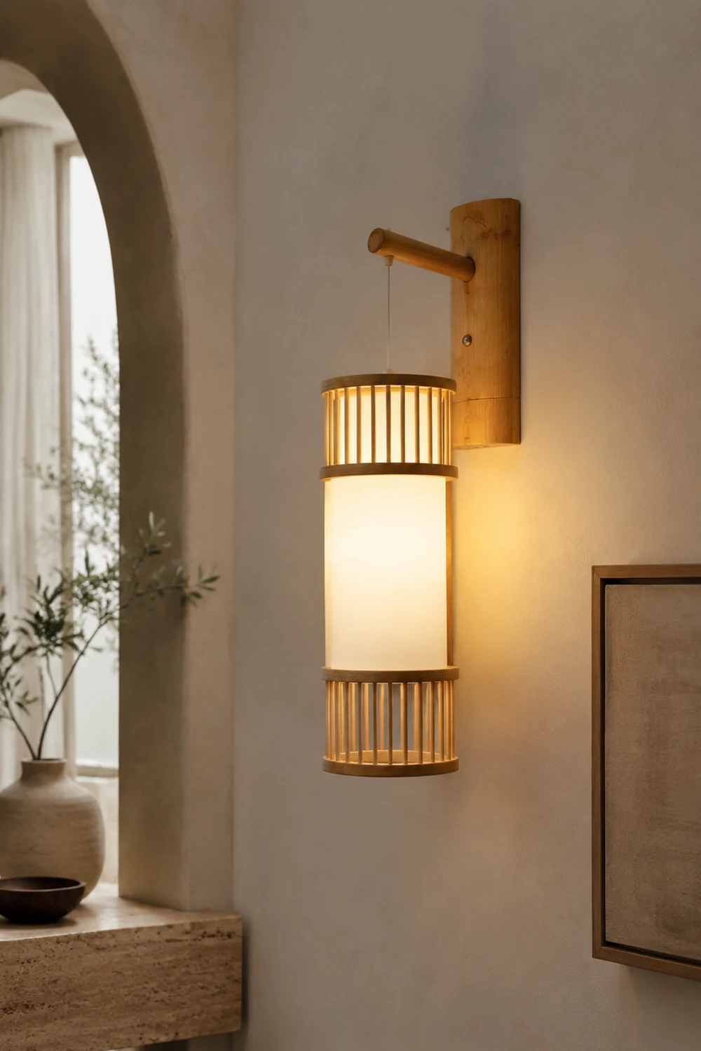 Muto Bamboo Weben Wandleuchte, 4 Stile - Lumpaz