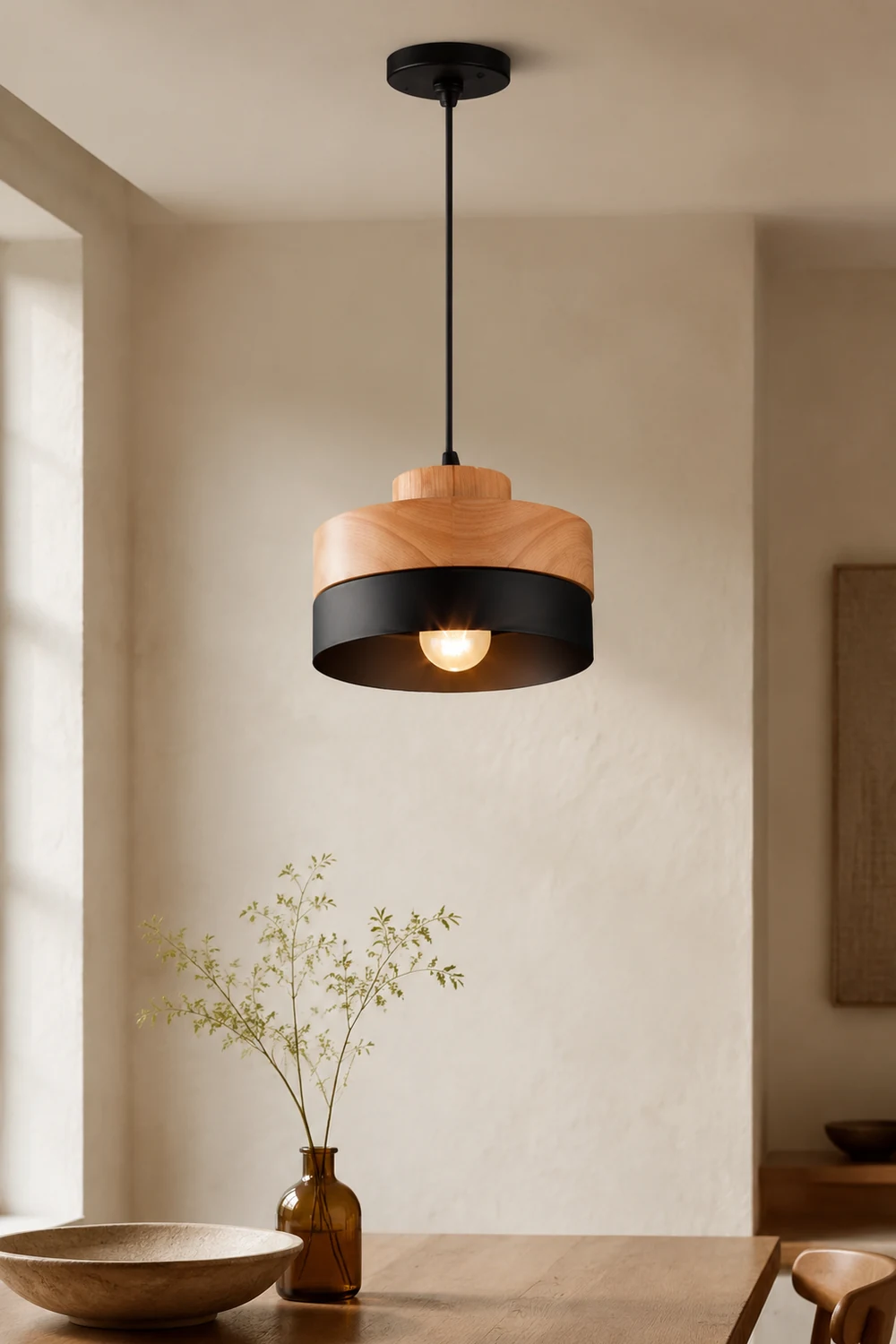 Morandi Pendelleuchte 2 Farbe&Stil, Metall&Holz - Lumpaz