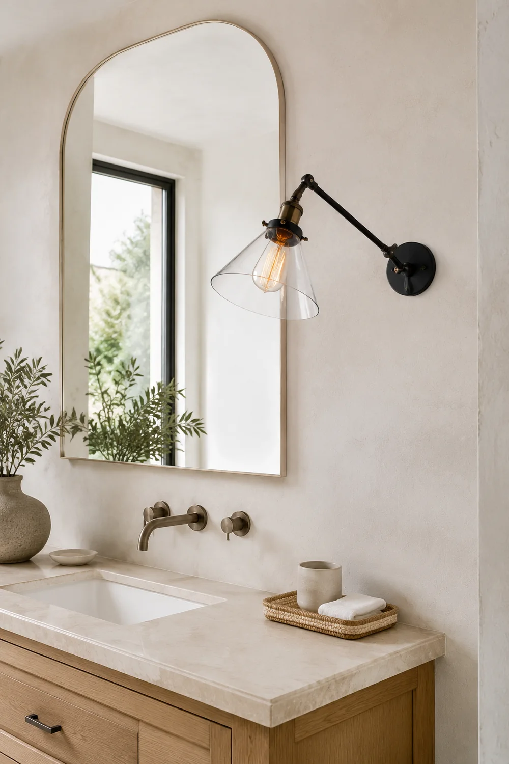 Brady Wandleuchte verstellbar, Metall&Glas - Lumpaz