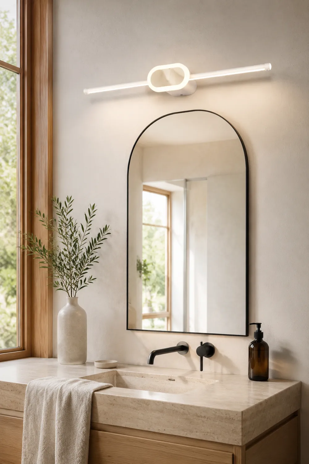 Edge Spiegelfront Waschtisch-Wandleuchte, Rechteckig & Rund, L 40/60/80CM - Lumpaz