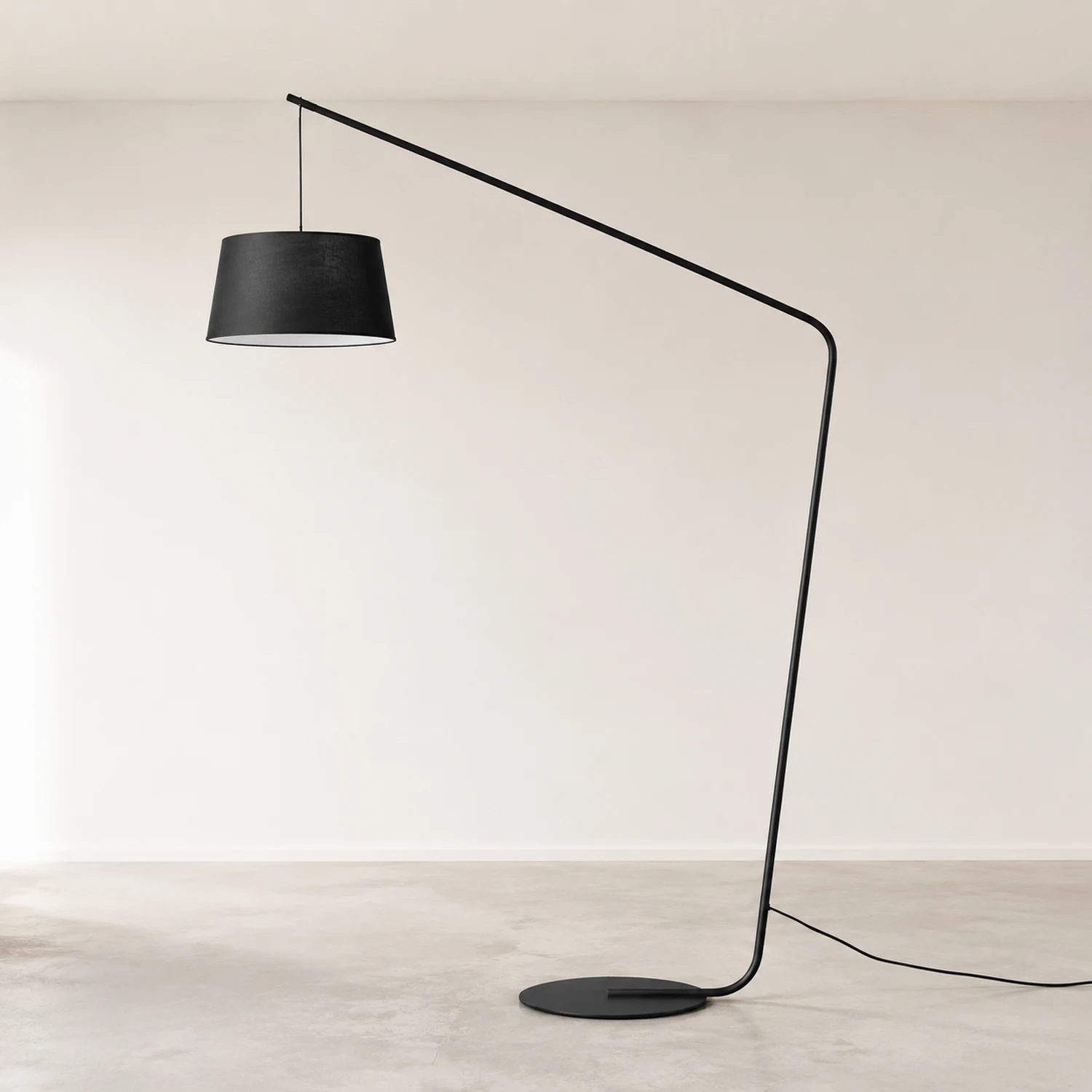Salgado Schwarze Stehlampe 3 Farbtemperaturen schaltbar, Kunstfaser & Metall - Lumpaz