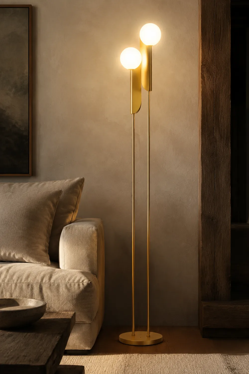 Salgado Stehlampe, Metall, 2-flammig, 165CM Lang - Lumpaz