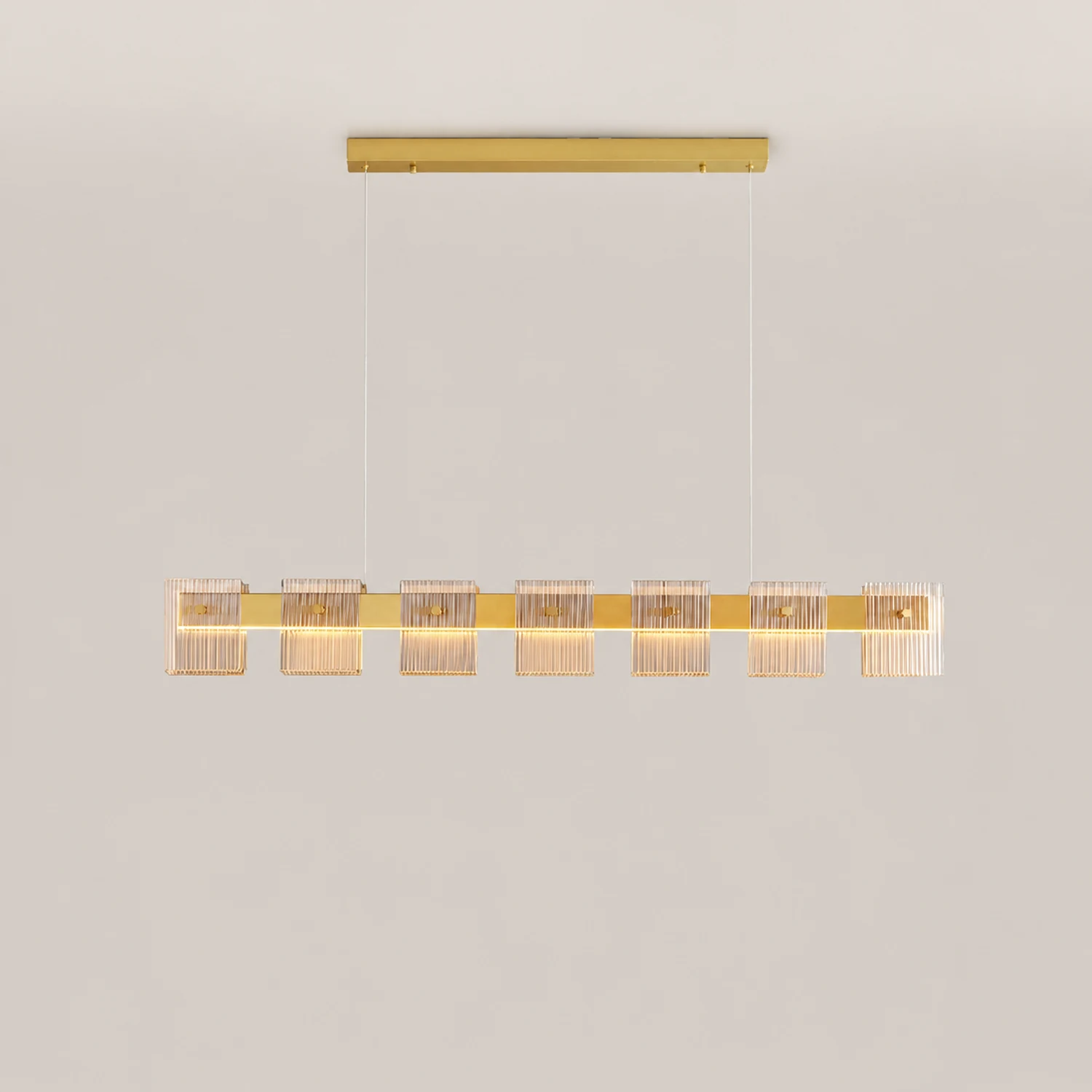 Evette Pendelleuchten Remote 7 Dimmbare Led enthalten, Reines Kupfer - Lumpaz