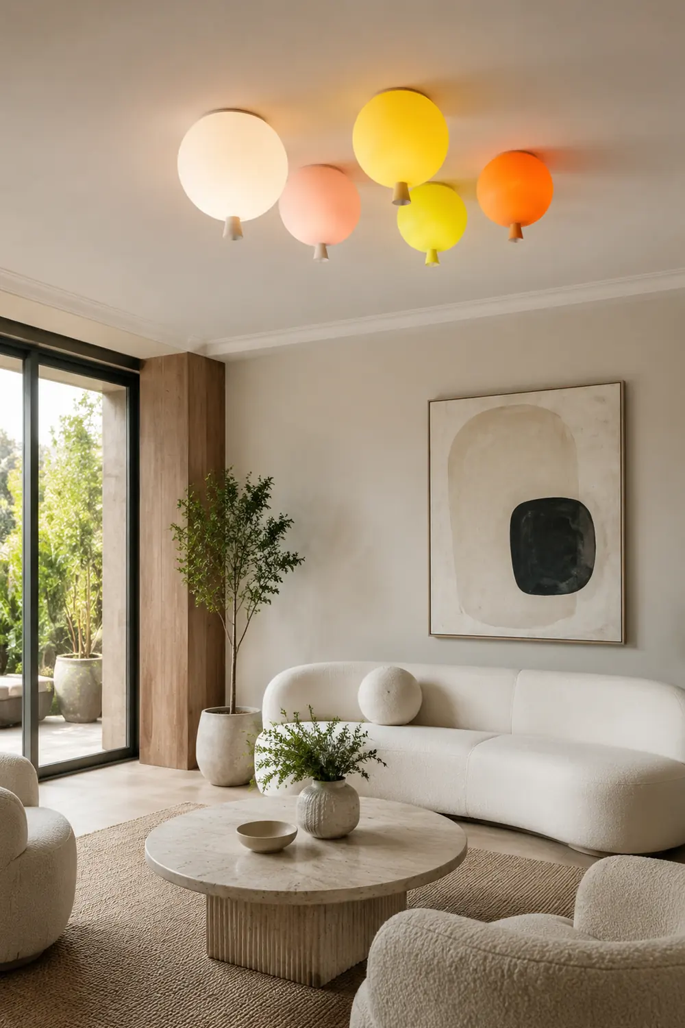 Fateh Matted Ballon Flush Mount Deckenleuchte 5 Farbe, ∅20/25/30 /35CM - Lumpaz
