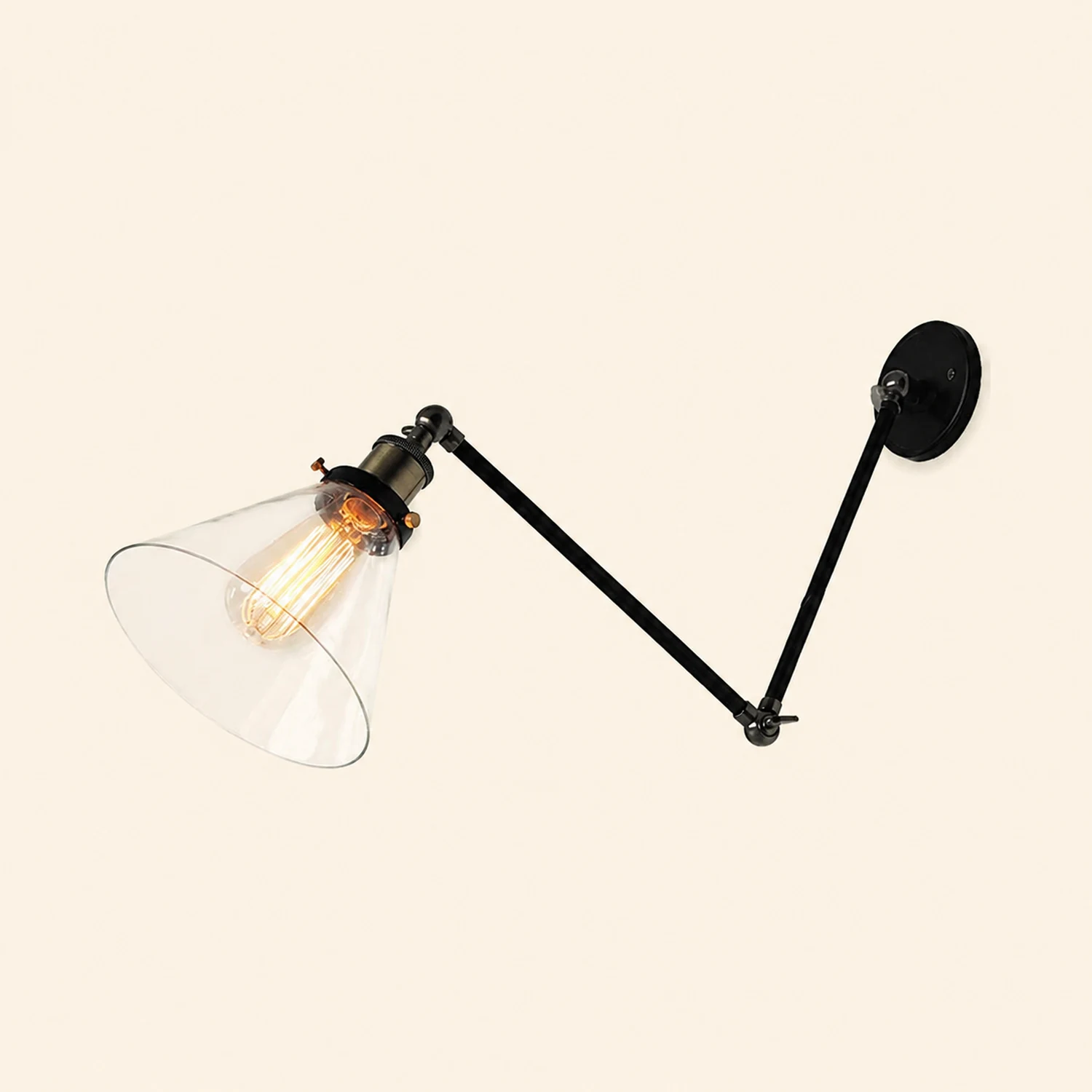 Brady Wandleuchte verstellbar, Metall&Glas - Lumpaz