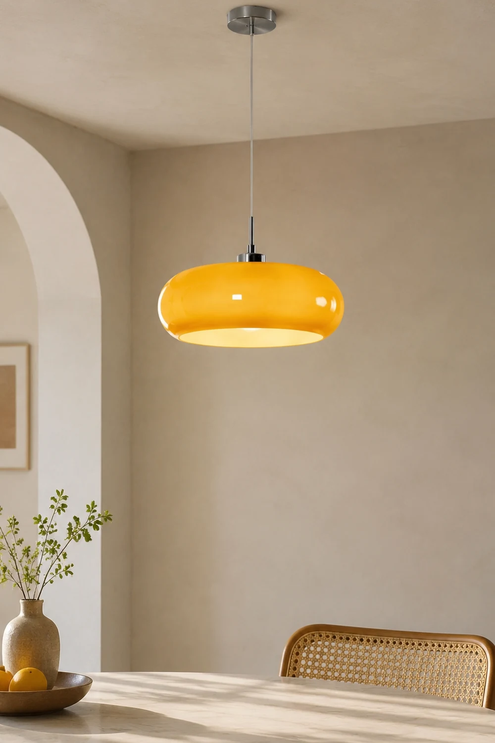 Hailie Brot Form Glas Pendelleuchte, 2 Farbe, ∅28CM - Lumpaz