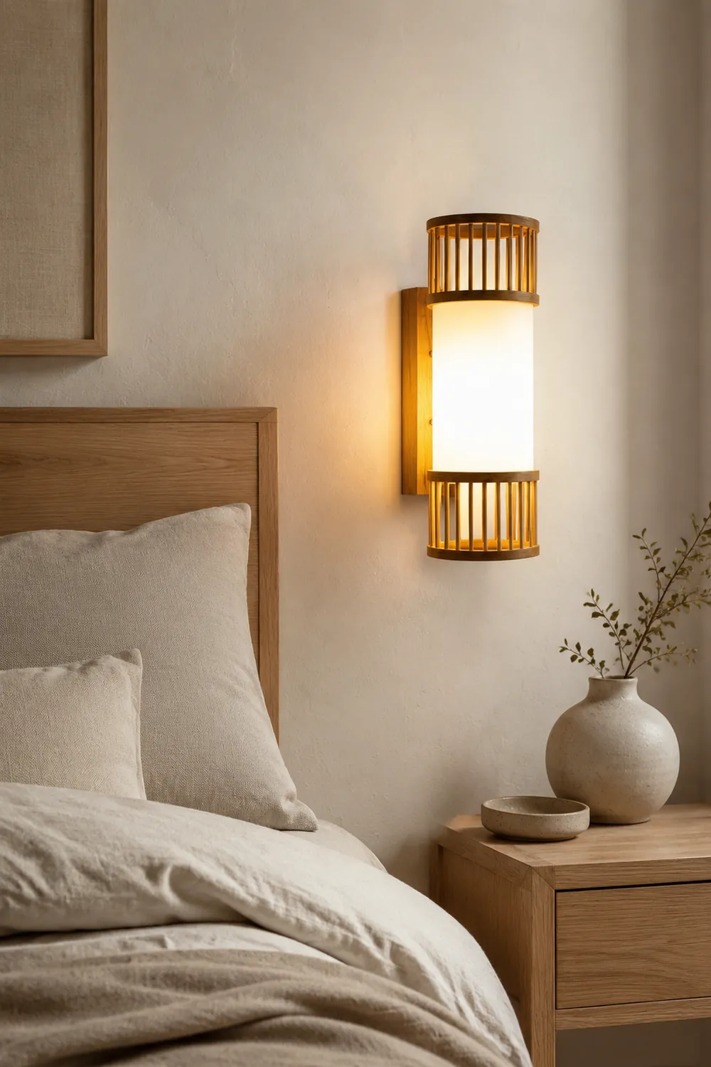 Muto Bamboo Weben Wandleuchte, 4 Stile - Lumpaz