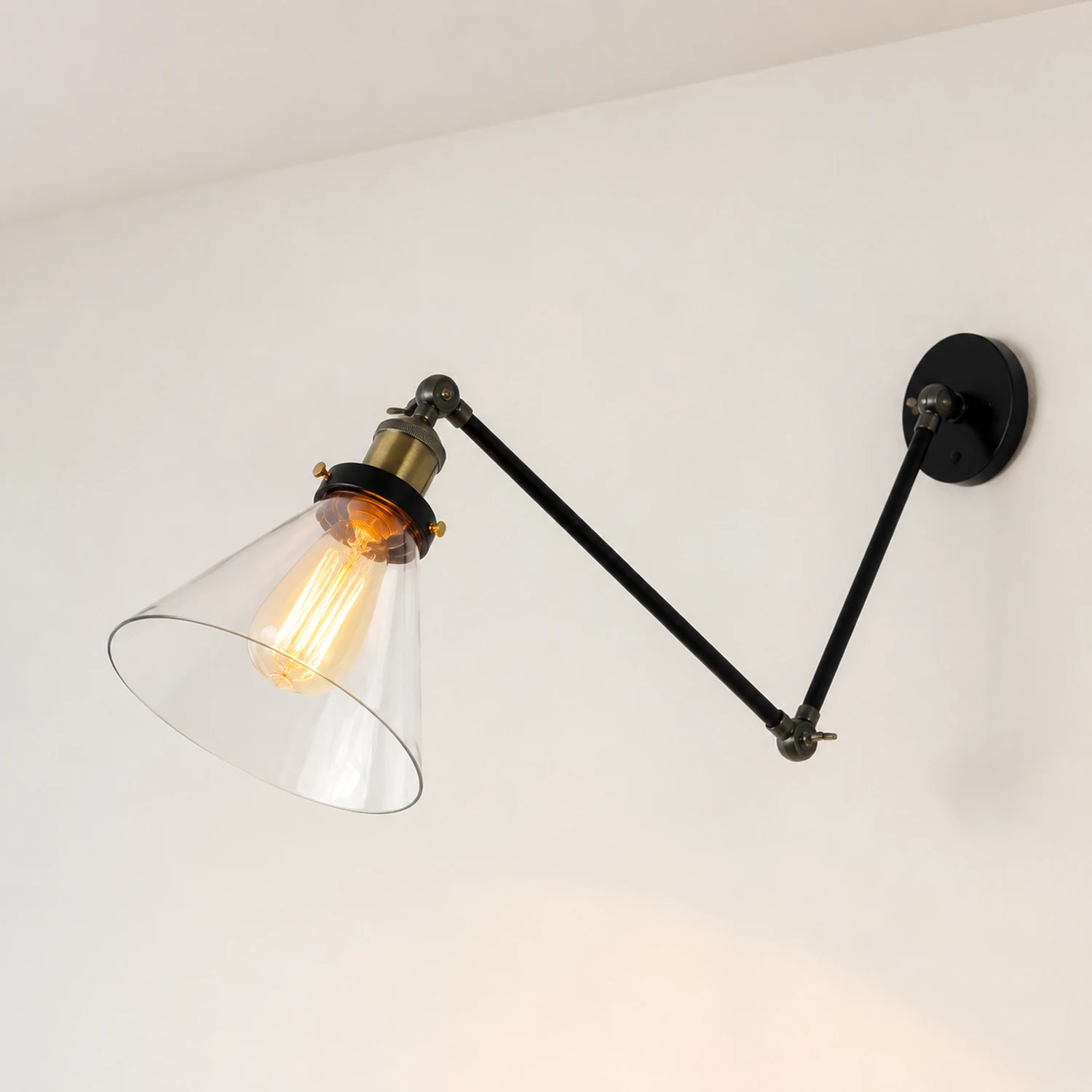 Brady Wandleuchte verstellbar, Metall&Glas - Lumpaz