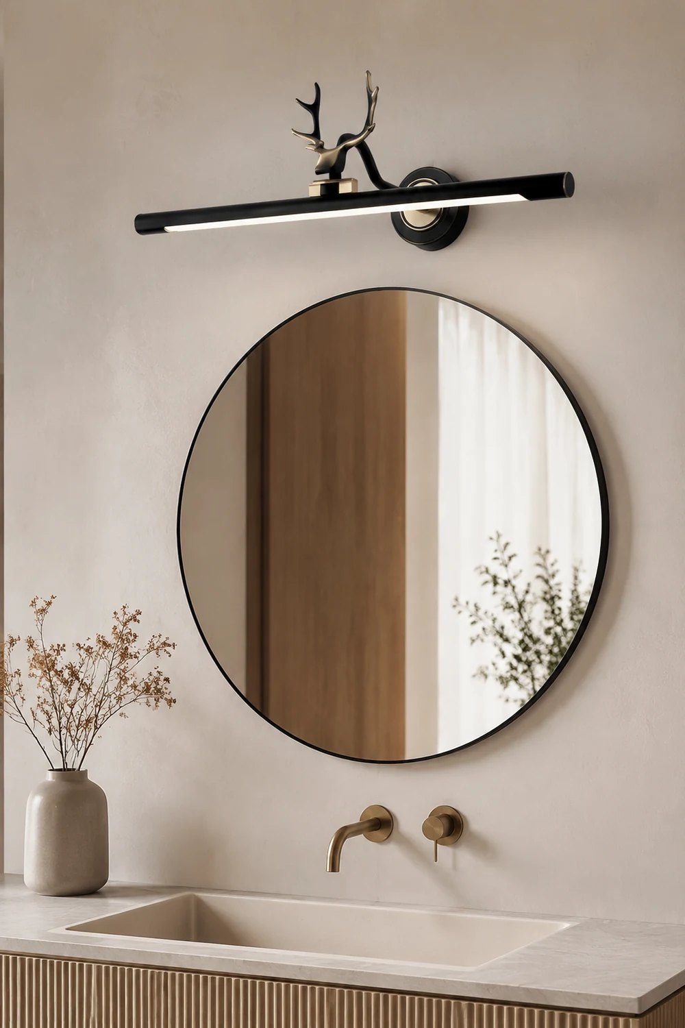 Leigh Hirsch Spiegelfront Waschtisch-Wandleuchte, L 44/57/76CM - Lumpaz