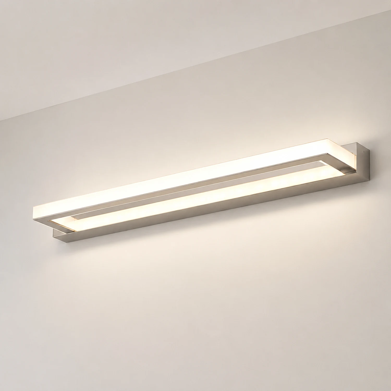 Leigh Rechteckige Spiegelfront Waschtisch-Wandleuchte, L 42/52/62/72CM - Lumpaz