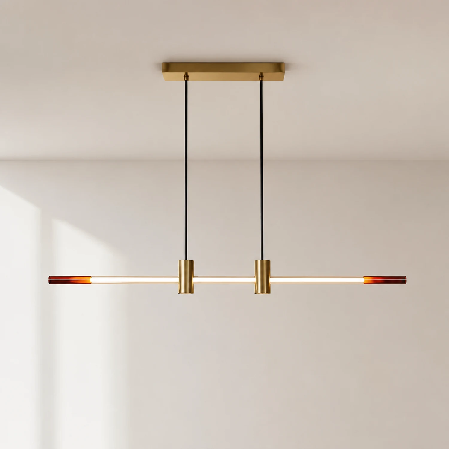 Edge Pendant Light, Metal & Glass, L 120/140CM - Lumpaz